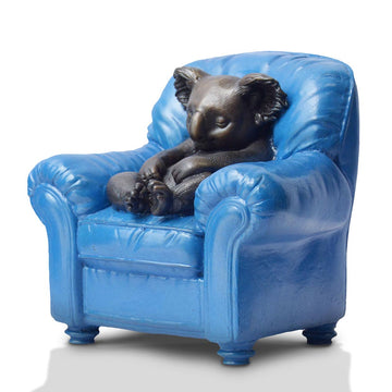 Koala Me Time on a Chair (Bronze Sculpture, Miniature Collection)