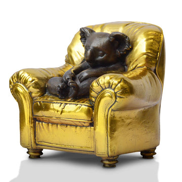 Koala Me Time on a Chair (Bronze Sculpture, Miniature Collection)