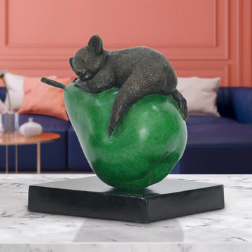 Koalas Will Pear for a Greener Life (Bronze Sculpture, Miniature)