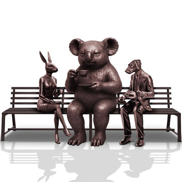 The Koala Bear Bench of Friendship (Bronze Sculpture)