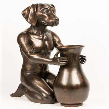 Flower Dog (Bronze Sculpture)