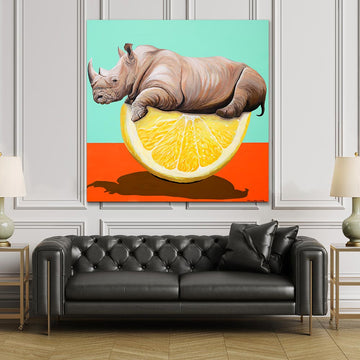 Lemon Rhino (Original Painting)
