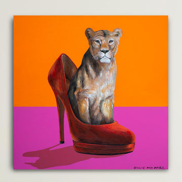 My Favourite Lioness in a Red Shoe (Original Painting)