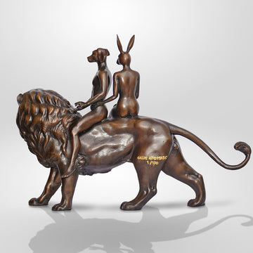 Lion Riders on a Mission (Bronze Sculpture, Small)