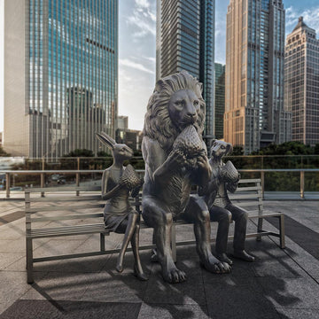 The Lion Bench of Friendship (Bronze Sculpture)