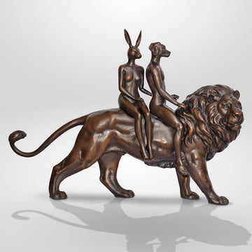 Lion Riders on a Mission (Bronze Sculpture, Small)
