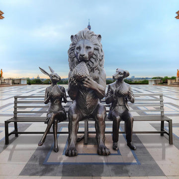 The Lion Bench of Friendship (Bronze Sculpture)