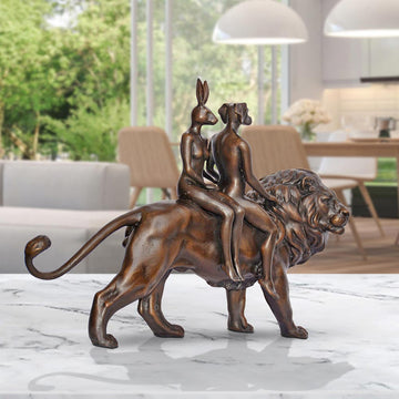 Lion Riders on a Mission (Bronze Sculpture, Small)