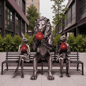 The Lion Bench of Friendship (Bronze Sculpture)
