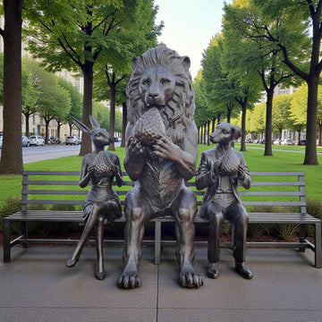 The Lion Bench of Friendship (Bronze Sculpture)