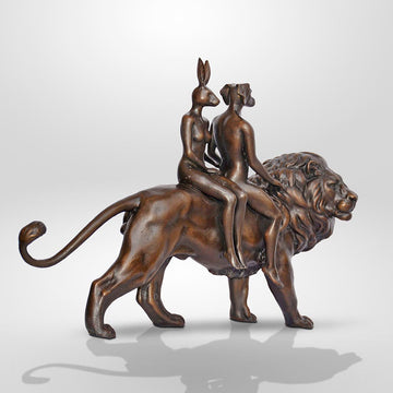 Lion Riders on a Mission (Bronze Sculpture, Small)