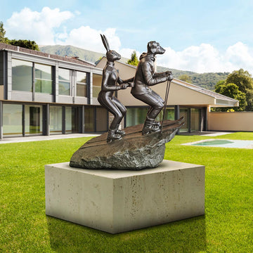 The Ski Lovers in Love (Bronze Sculpture, Mid-Size)
