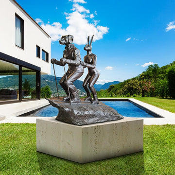 The Ski Lovers in Love (Bronze Sculpture, Mid-Size)