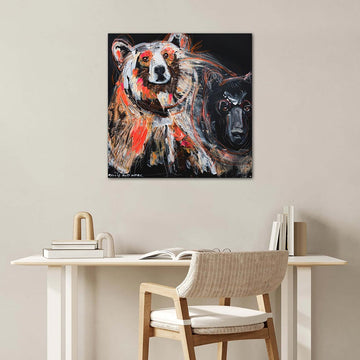 Maple, the Facing Himalayan Brown Bear (Original Painting)