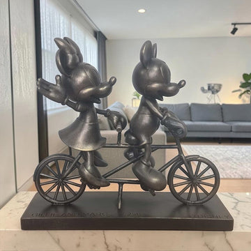 Mickey and Minnie Take Love for a Spin (Resin Sculpture)