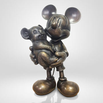 Mickey Loves Koalas (Bronze Sculpture, Miniature Collection)