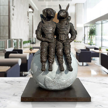 They Loved Each Other to the Full Moon and Back (Bronze Sculpture)