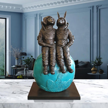 They Loved Each Other to the Moon and Back (Bronze Sculpture)