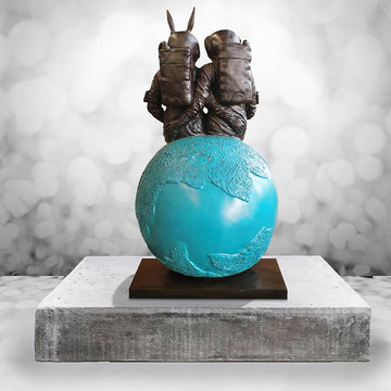 They Loved Each Other to the Moon and Back (Bronze Sculpture)