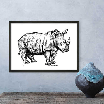 Northern White Rhino Forever (Giclee Canvas Print)