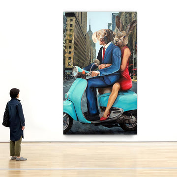 New York Vespa Lovers (Original Painting)