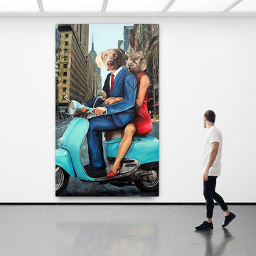 New York Vespa Lovers (Original Painting)