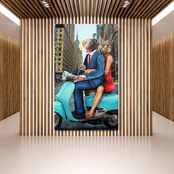 New York Vespa Lovers (Original Painting)