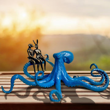 Octopus with Friends (Bronze Sculpture, Miniature Collection)
