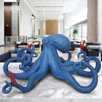 Octopus with Bird Friends (Bronze Sculpture)