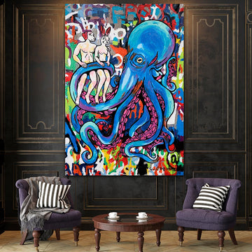 The giant Octopus had nine brains (Original Painting)