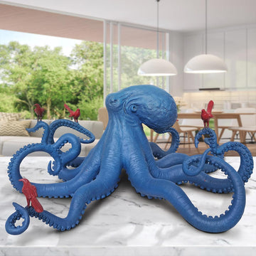 Octopus with Bird Friends (Bronze Sculpture)