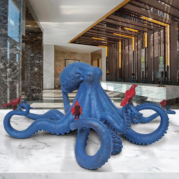 Octopus with Bird Friends (Bronze Sculpture)