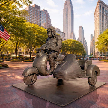 Tapanuli Orangutan Races in the Vespa Side Car (Bronze Sculpture)