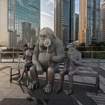 The Orangutan Bench of Friendship (Bronze Sculpture)