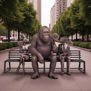 The Orangutan Bench of Friendship (Bronze Sculpture)