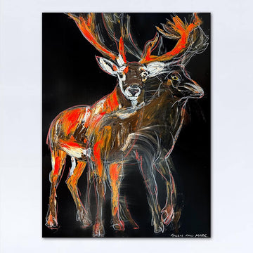 Orion, the Bolting Red Deer (Original Painting)