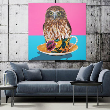 Owl in a teacup (Original Painting)