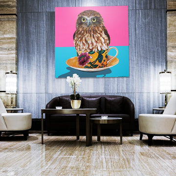 Owl in a teacup (Original Painting)