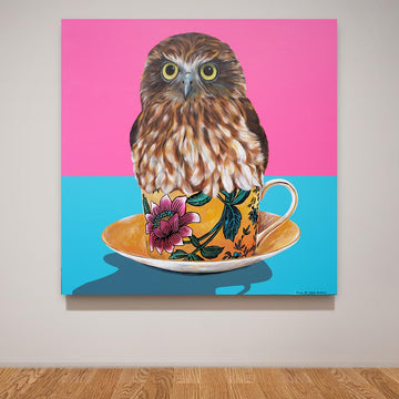 Owl in a teacup (Original Painting)