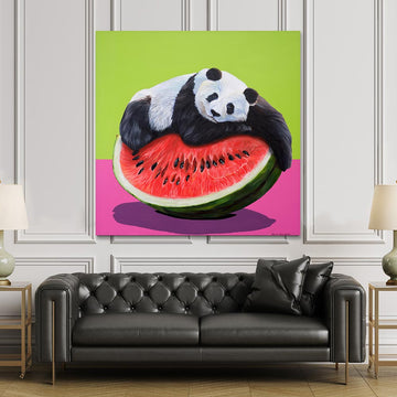 Panda loves fruit (Original Painting)