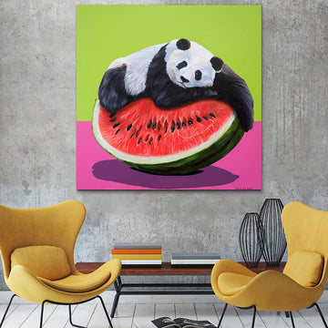 Panda loves fruit (Original Painting)