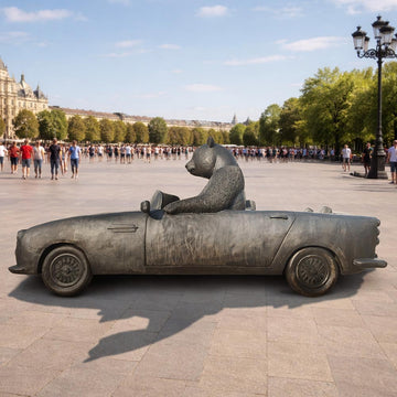 The Giant Panda Races in the Convertible (Bronze Sculpture)