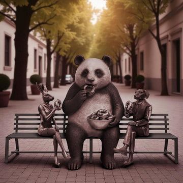 The Panda Bench of Friendship (Bronze Sculpture)