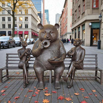 The Panda Bench of Friendship (Bronze Sculpture)