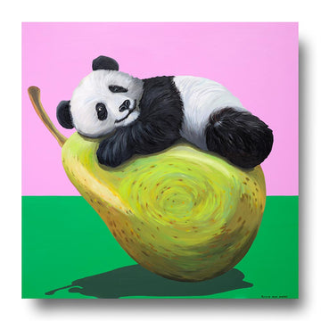 Panda Loves Pear (Original Painting)