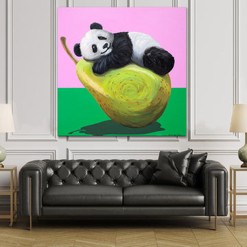 Panda Loves Pear (Original Painting)