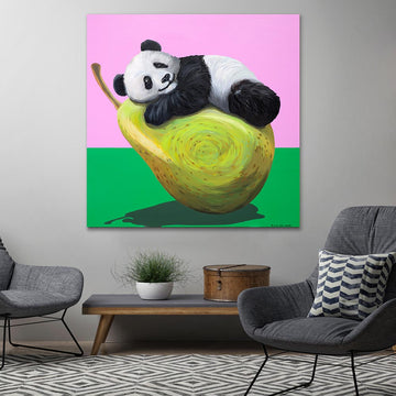 Panda Loves Pear (Original Painting)