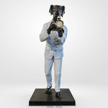 Paparazzi Dog Loves Snapping (Bronze Sculpture)