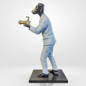 Paparazzi Dog Loves Snapping (Bronze Sculpture)