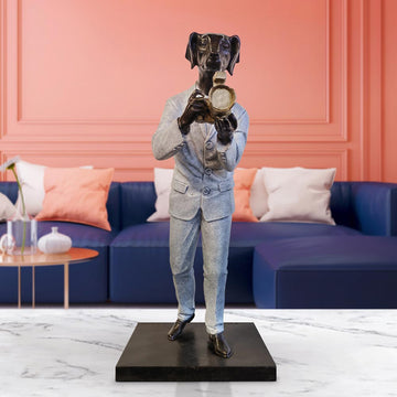 Paparazzi Dog Loves Snapping (Bronze Sculpture)